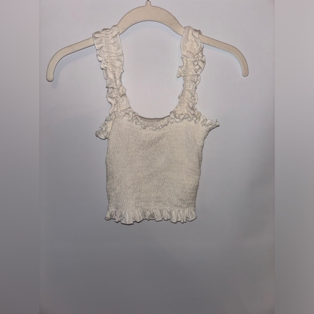White SHEIN Smocked Tank